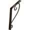 Ekena Millwork Edwards Wrought Iron Bracket, (Single center brace), Antiqued Brass 1 1/2"W x 10"D x 12"H BKTM01X10X12SEDABS - alternate 1